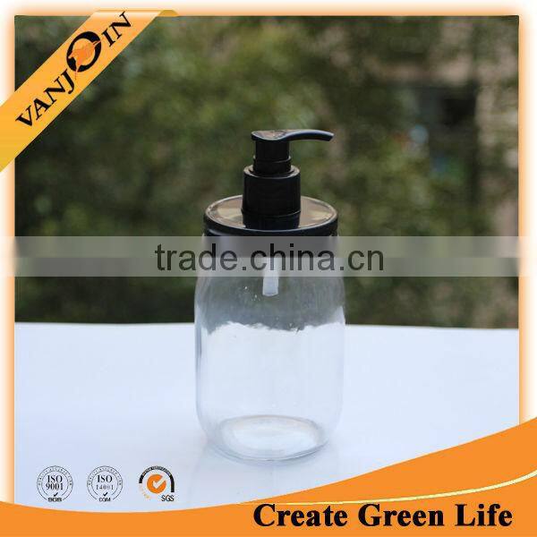 Clear Glass Soap Jar With Pump Sprayer