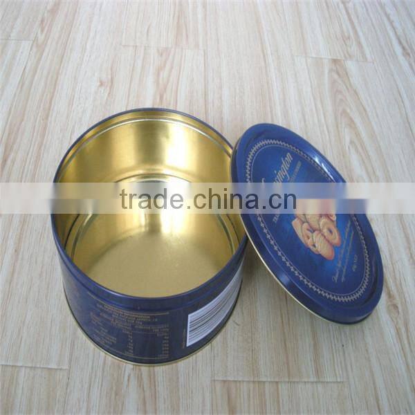 Customized recyclable feature tin can box supplier Round shape large capacity food storage metal tin cans
