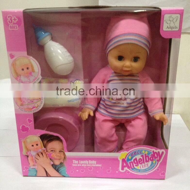 14 inch Angelbaby the lovely baby durable soft material drinking peeing boy doll toy