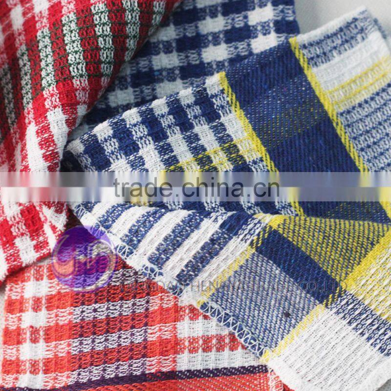 china supplier textiles yarn dyed cotton waffle weave second hand towels