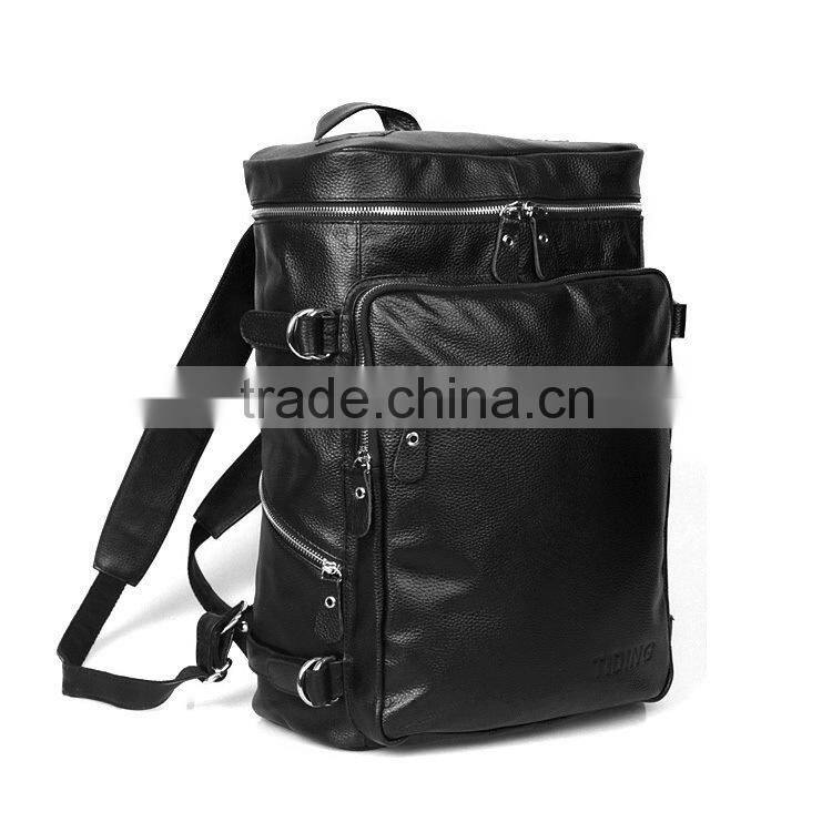 2016 new design backpack portable men's leather backpack, fashion large capacity travel bag