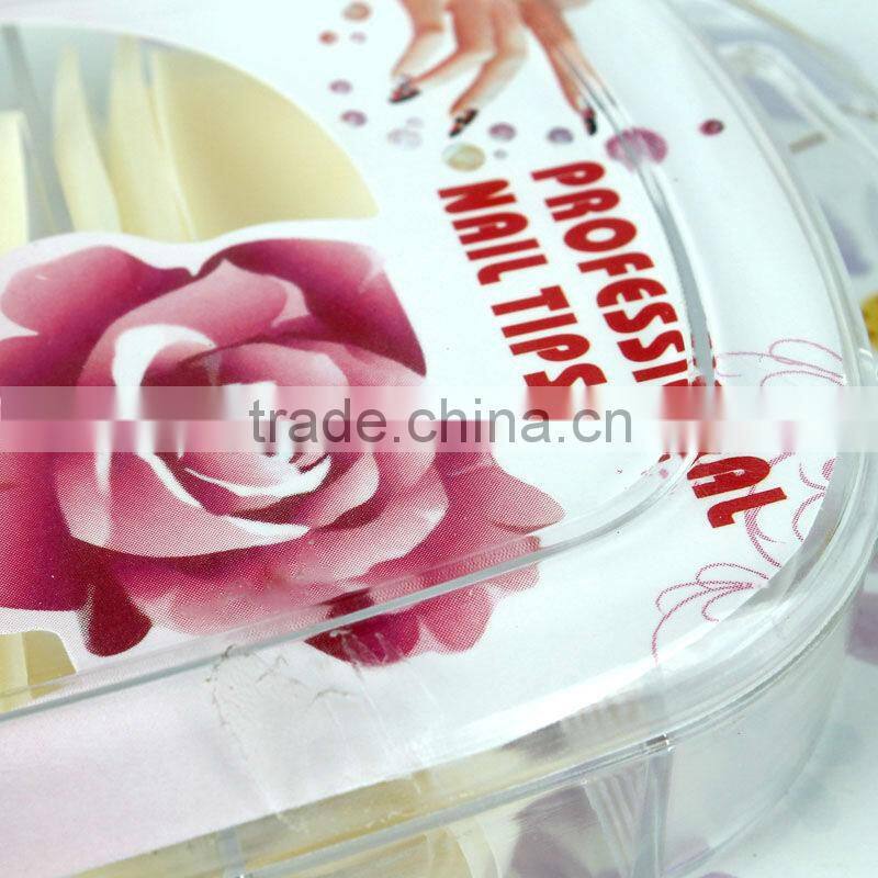 100PCS Nail Art Transparent color UV gel polish Nail Art False Nail Tips