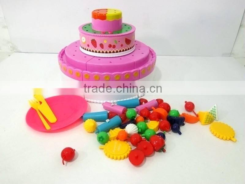 Pretend Food play plastic Birthday Cake Kitchen Toy cooking new
