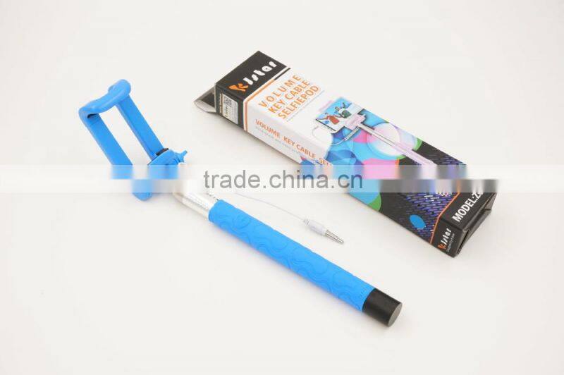 Wired Selfie Stick Handheld Monopod Built-in Shutter Extendable Mount Holder For iPhone
