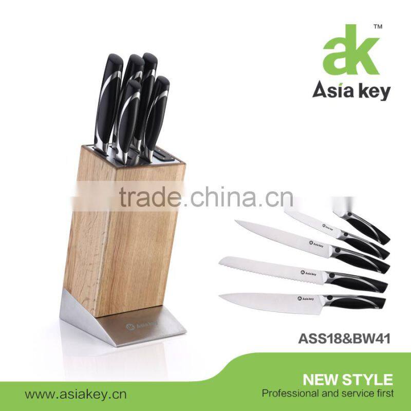 Elegant kitchen knife set silicone handle soft touch handle