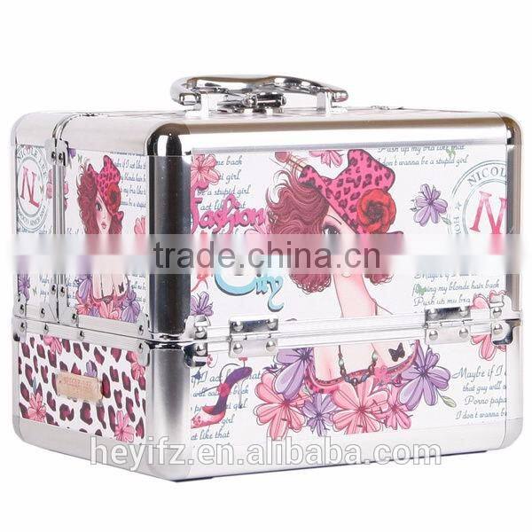 Fashion Aluminium Frame Leopard-print Portray Makeup Case