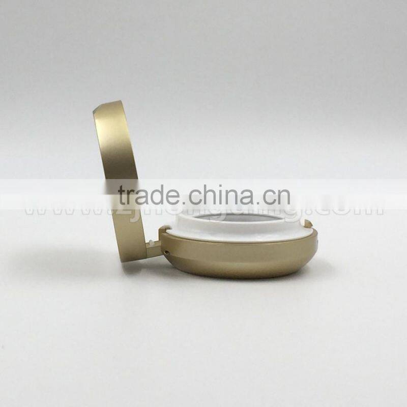 15g Round black compact powder case, double layer cosmetic compact powder box for solid perfume