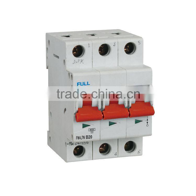 2015 China manufacure wholesale 1 pole 6 amp AC 50Hz shortcircuit protect MCB