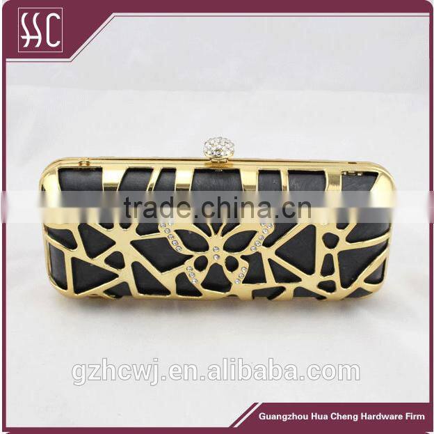 200*46*88mm new shell evening clutch, box purse clutch,crystal lock mesh butterfly frame