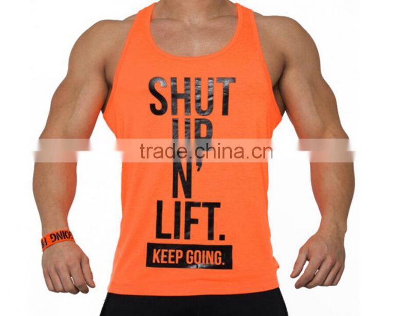 Wholesale New fashion men clothing sportwear tank tops 100 cotton gym stringers vest