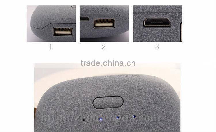 10400 mAh cute Stone portable smart power bank charger