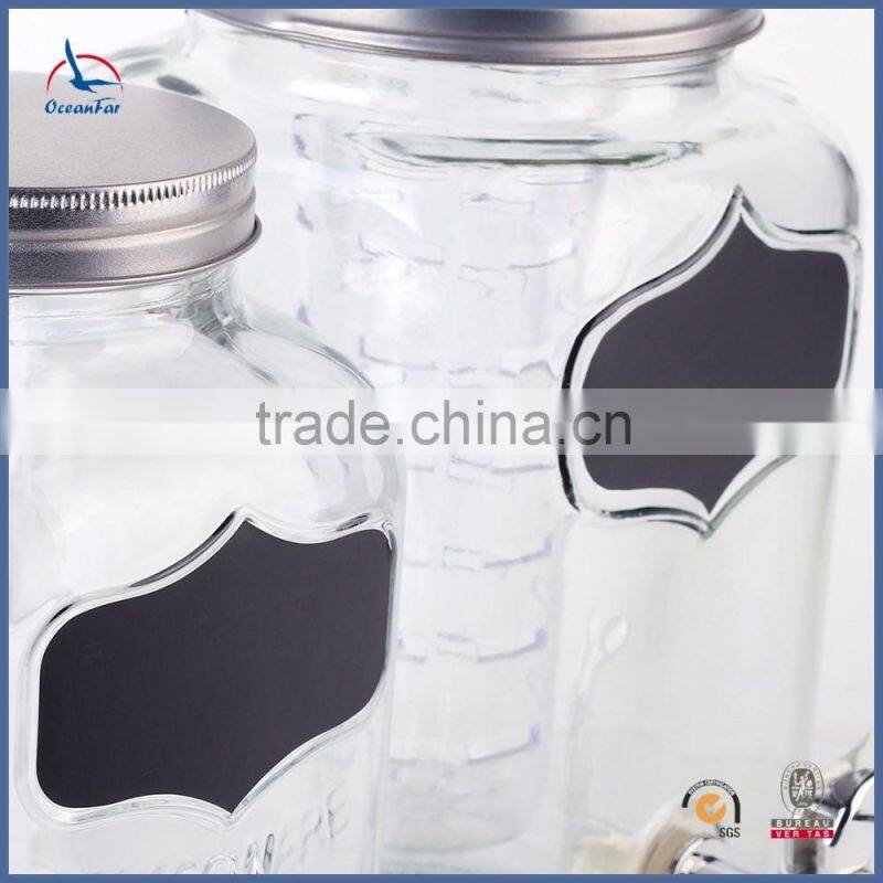 Eco-friendly Beverage Glass Jar High Quality Glass Dispenser Glass Jar with Tap