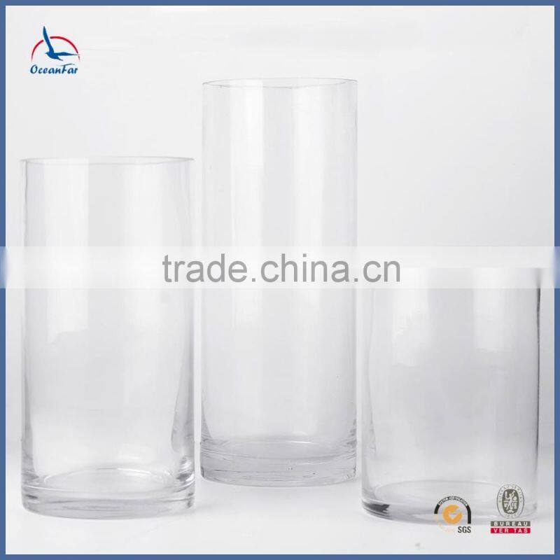 Recycled Home Decoration Clear Glass Cylinder Vases Classic Tall Glass Vases