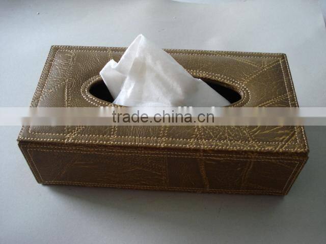 Quality promotional high quality pu leather tissue box