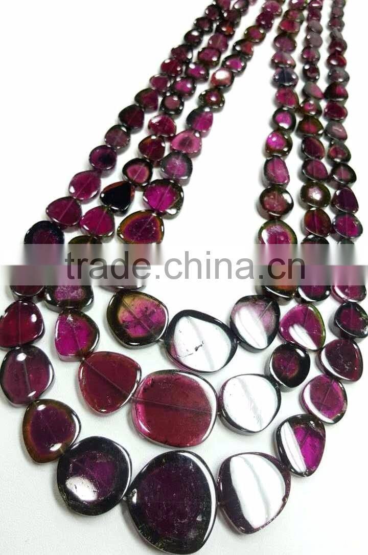 #MZZ Top Quality Watermelon Plain Tumble Bead Tourmaline