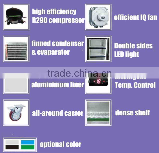 commercial supermarket glass door beer display cooler