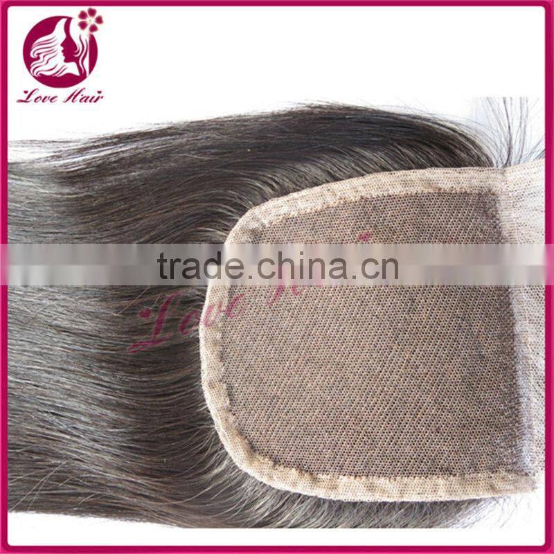 Hot selling 4*4 Silky Straight Wave Natural Black Lace Closure with Brazilian Virgin Hair