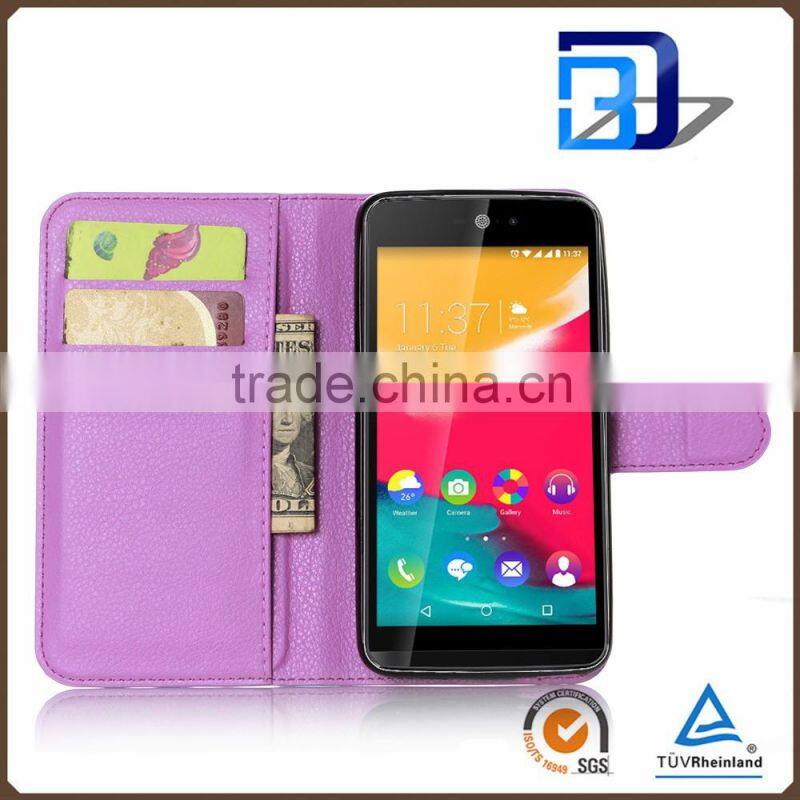 new products 2016 innovative product Stand Wallet Lychee Leather flip cover for Wiko Rainbow Jam 4G phone accessories