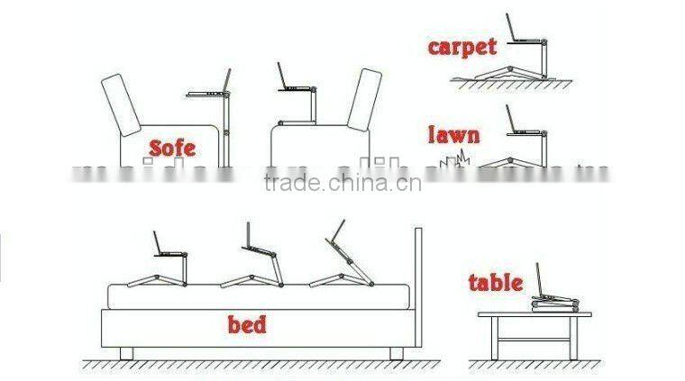 Fold Aluminum laptop table with Fan