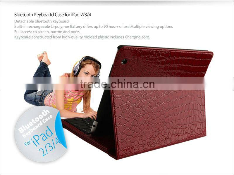 For ipad Bluetooth Keyboard leather case