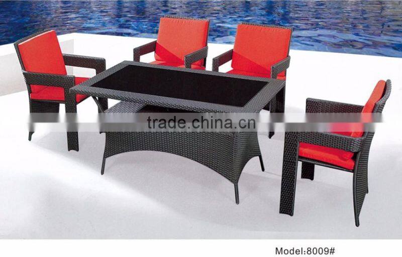 Dining chair rattan wicker garden chair furniture dining room furniture with red cushion