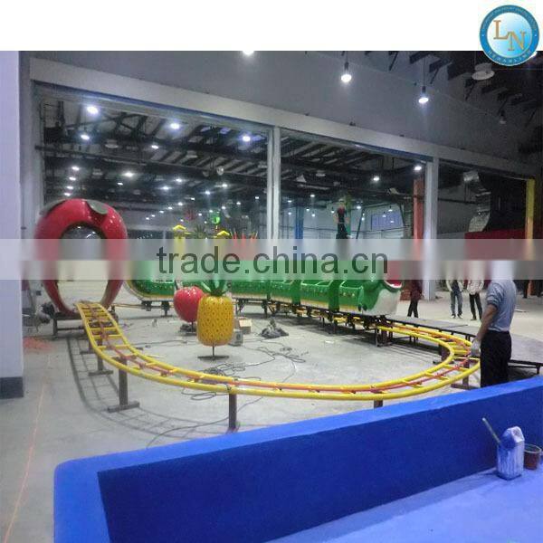 Cute Steel and Fiberglass Kids Rides Apple Train Roller Coaster for Sale