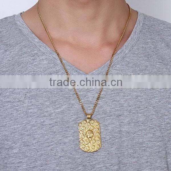 Men's Jewelry Gold Plating Skulls Pendant Necklace 2016 Punk