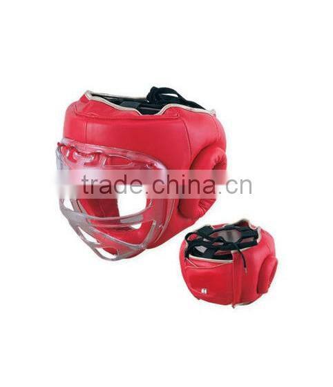 High Quality Full face Leather and PU Inside Boxing Head Guard