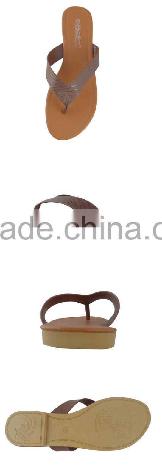 2016 newest style PU lining colorful women flip flop slipper for beach