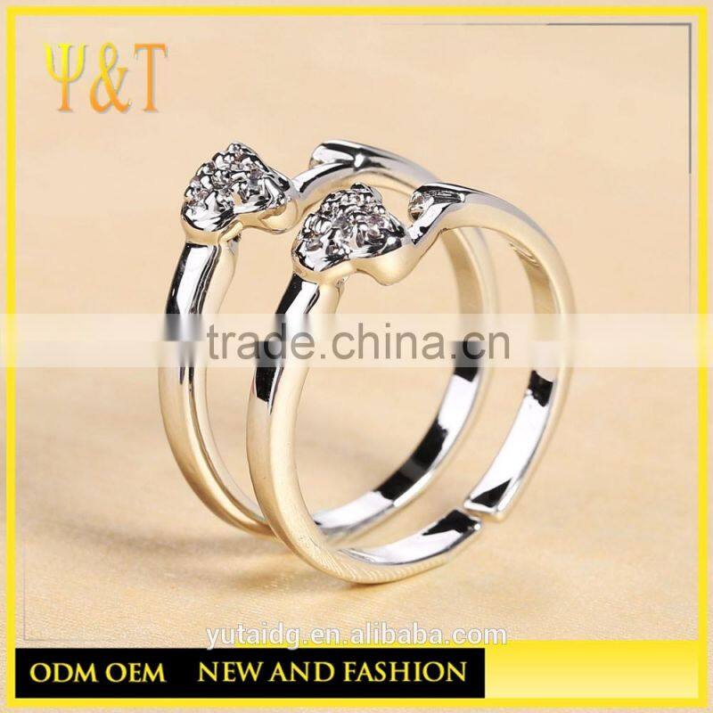 Jingli Jewelry Fancy Crystal Couple Ring (YJ-442)