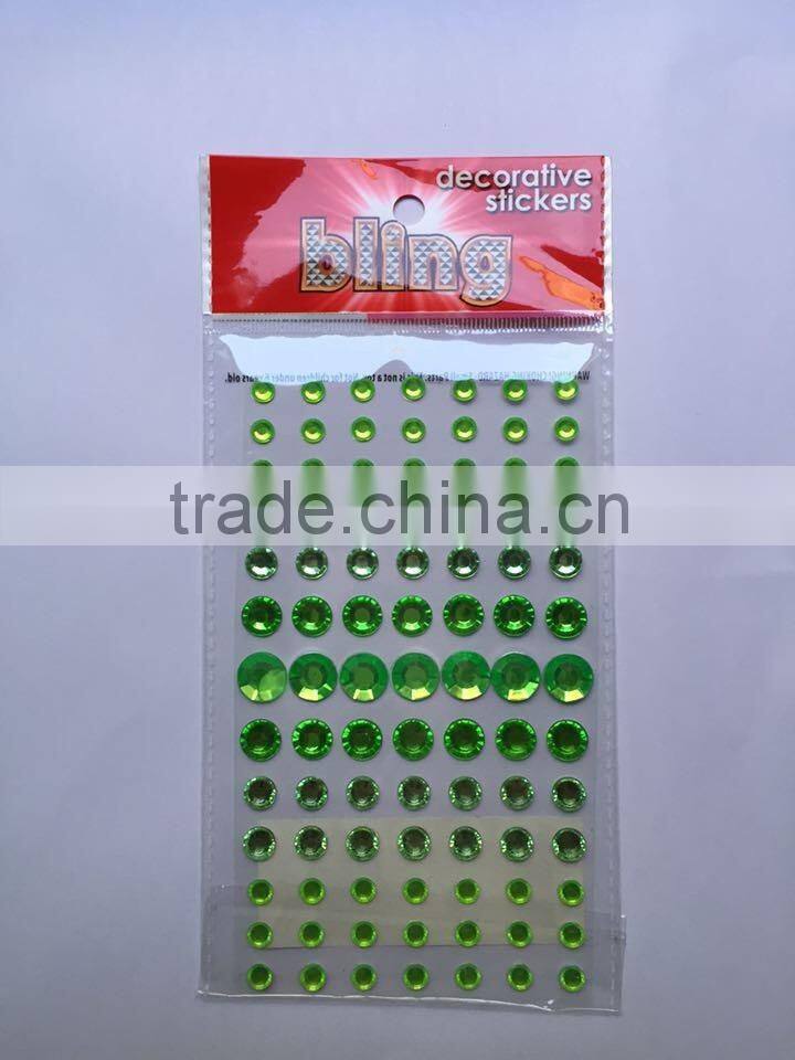 glitter self adhesive crystal rhinestone sticker sheets