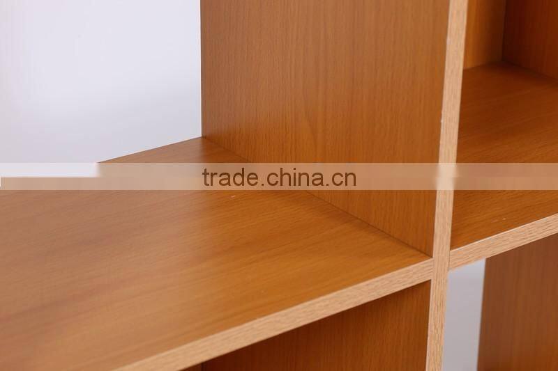 wood melaimne wall storage bookcase home bookshelf in library.