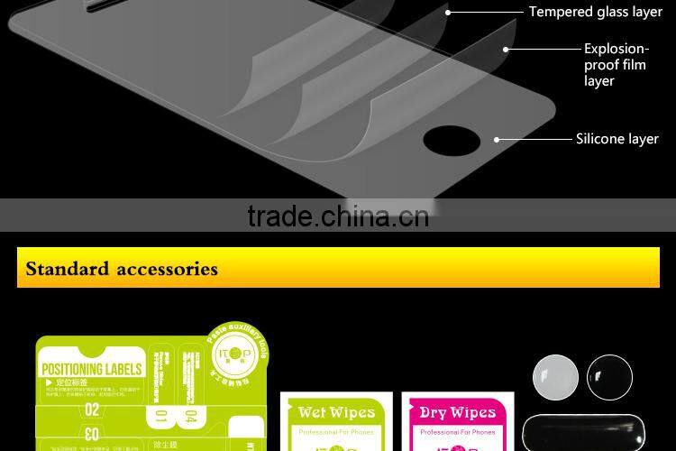 Best Quality Adhensive Tempered Glass Stickers for Mobile Phone, Clear Tempered Glass Screen Protector with Sticker