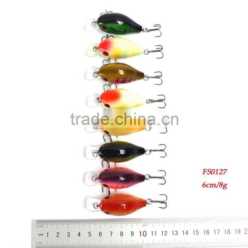 6cm 8g Fishing Lures Minnow Crankbait Crank Bait Bass Tackle Treble Hook Fishing tackle