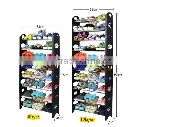 10 pairs holding capacity 2 Tier sturdy cheap price shoe rack with black color( FH-SR0062L)