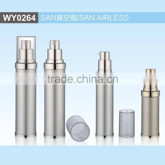 WY0264 elegant aluminum SAN airless bottle, SAN cosmetic sprayer