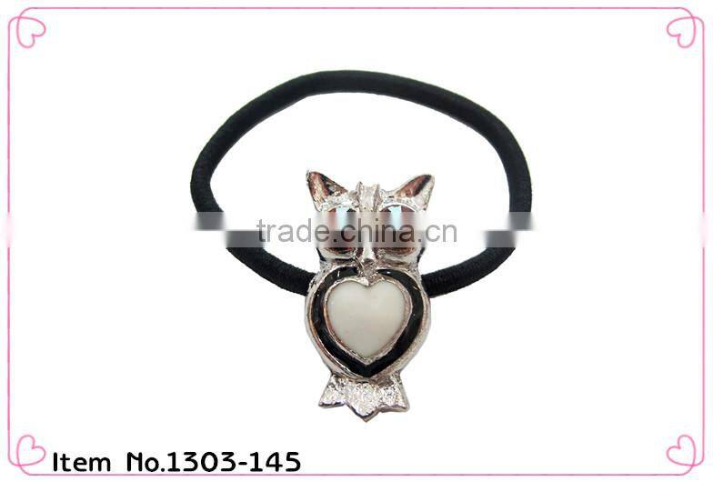 top quality animal elastic hair band with metal charm factory in China