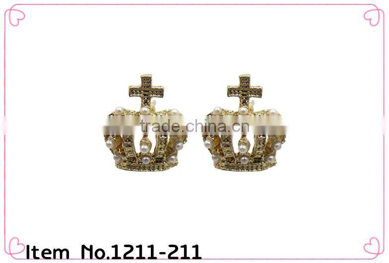 fancy teenagers' crown stud earring