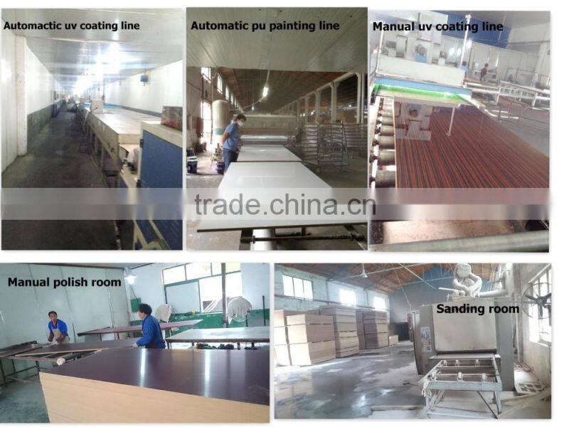 Two side same color wood grain uv board ,one side in high hlossy