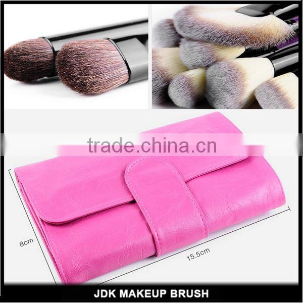 24pcs professional purple handle makeup brush set with red cosmetic bag fan brush
