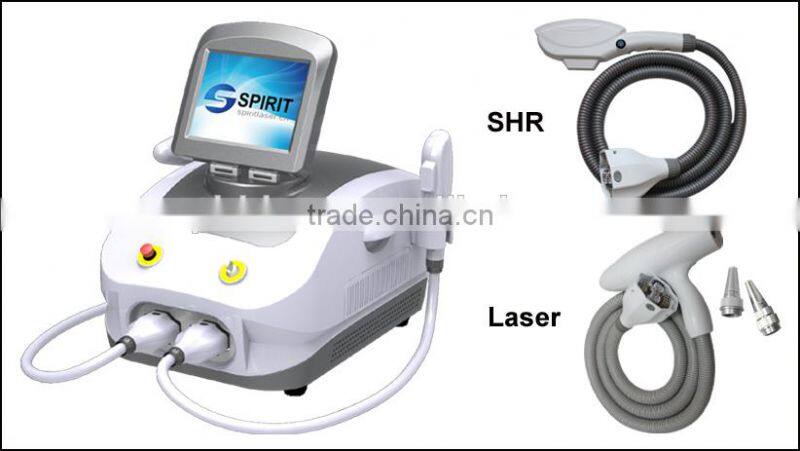 Good Quality 2 in 1 SHR and ND YAG laser machine Movable Screen alexanderite laser for hair removal 10HZ