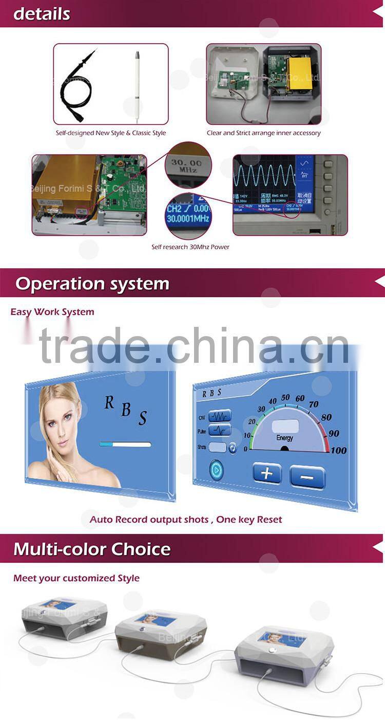 2017 New innovative technology 30 Mhz radio frequency painless facial vein treatment in legs