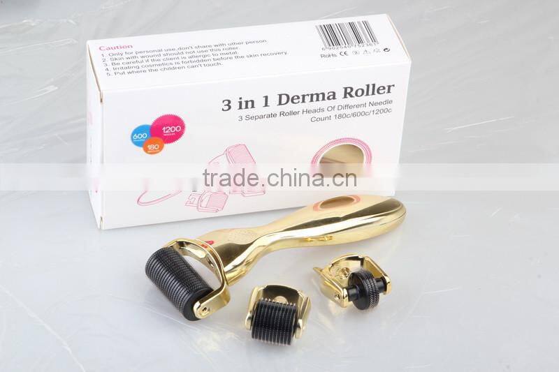 CE Approval titanium derma rolling Manufacturer skin roller system 3 IN 1 derma roller