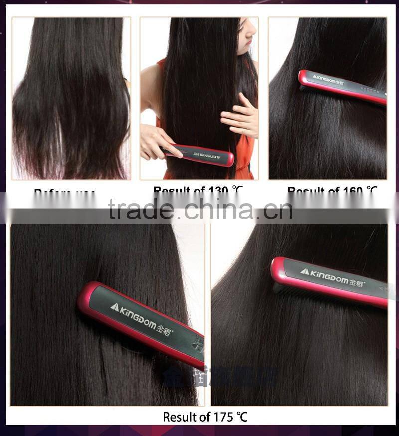 3 In 1 LCD Display Black Mix Red Hair Stright Care Electric Hair Striaghtener And Curling Brush