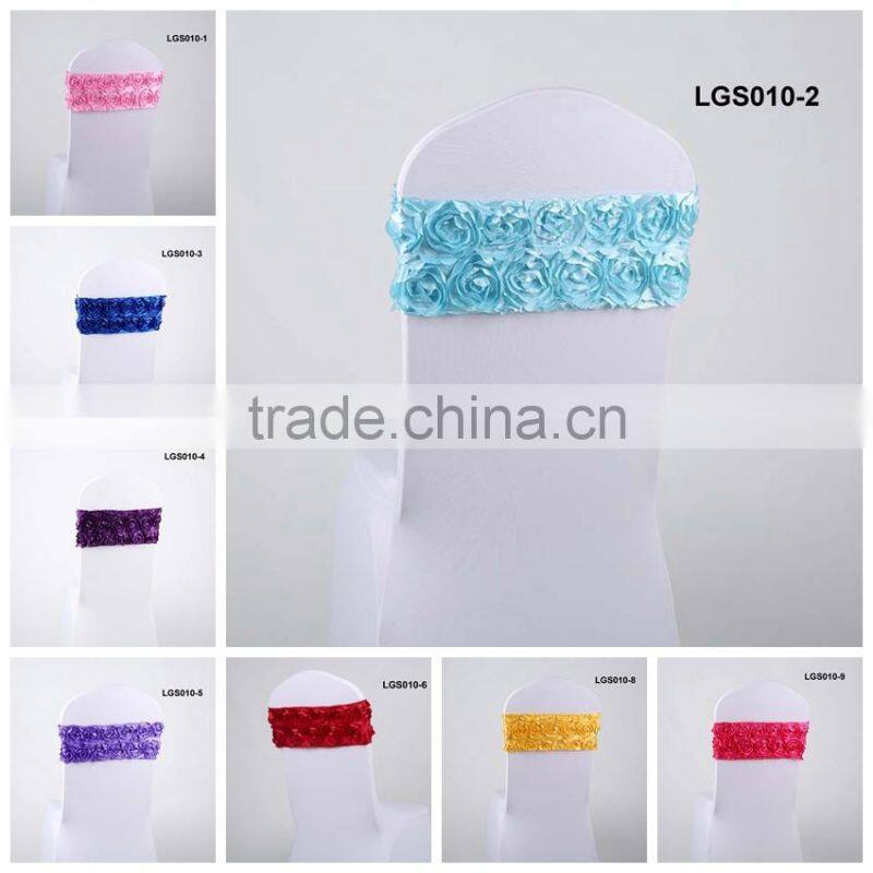 custom fancy fuschia chiffon chair sash for weddings