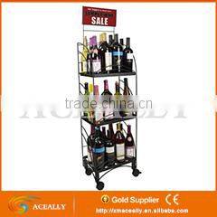 2016 Chinese newly design supermarket basket with wheels shopping cart cost for sale