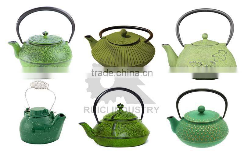 china hight quality cheap 0.6L green cast iron teapot