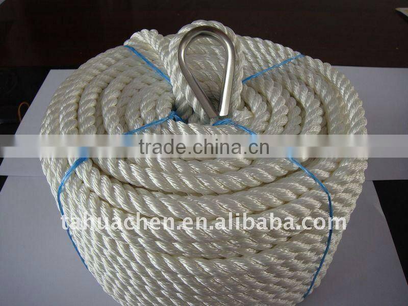 polyester rope with srainless steel thimbles