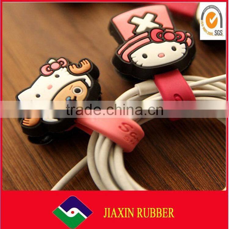 2014 Fashion Gift 3D Soft retractable cable tidy for earphone