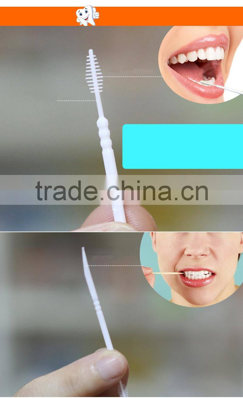 120pcs Plastic 2-way Oral Dental Picks Tooth Pick + Interdental Brush